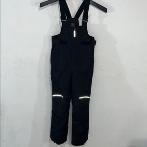 Swiss Tech Black Overall Snowsuit Adjustable Elastic Straps Boy's Size XS 4-5